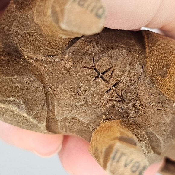 Hand-Carved Wooden Goat Figurine With Intricate Detailing Signed Folk Art - Picture 6 of 8